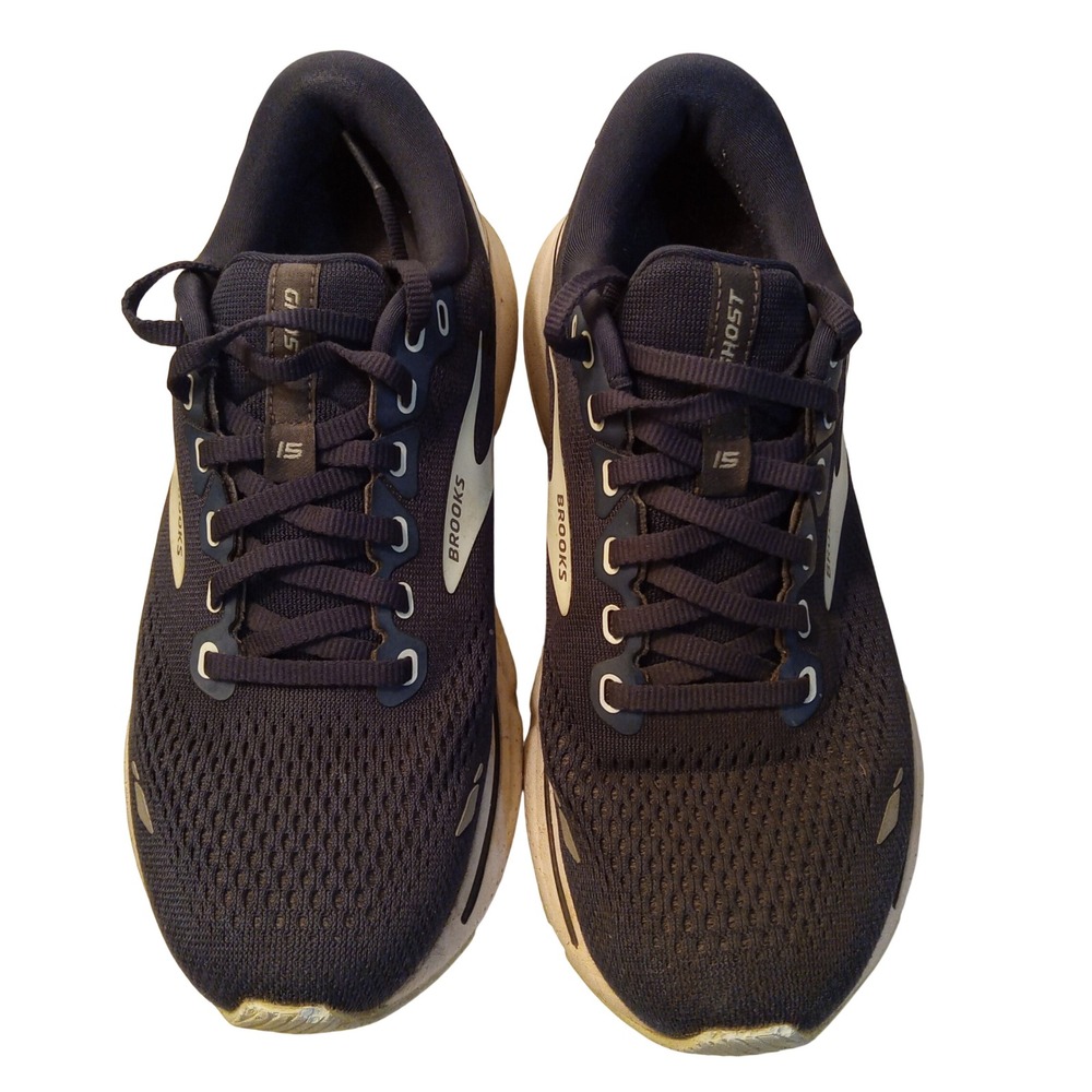 Brooks Ghost 15 Womens Running Shoes Navy Blue Gray 7.5 Medium Minimal Wear